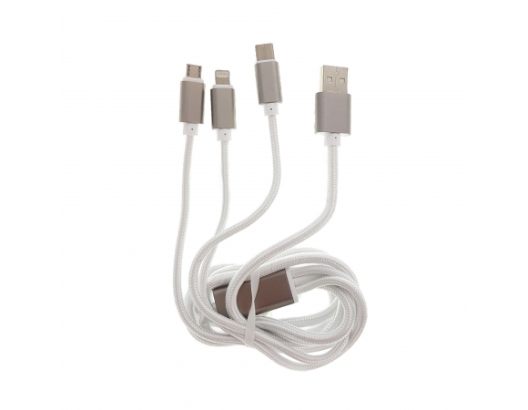 Cable OMEGA 3IN1 USB TO M.USB,TUPE-C,LIGHTNING
