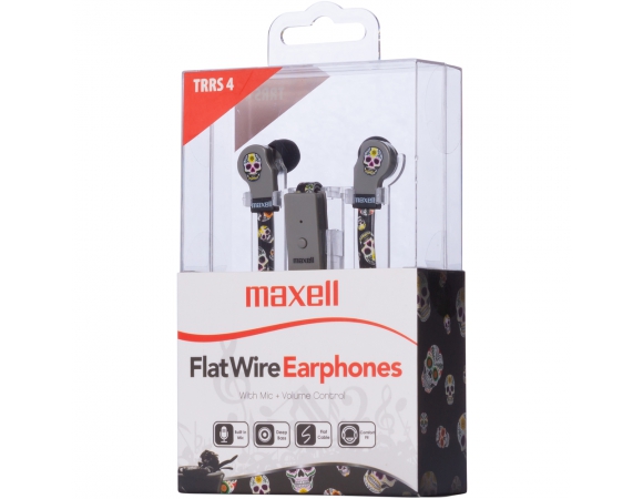 Earphones MAXELL Flat Wire Skull (FL-450 Skull)