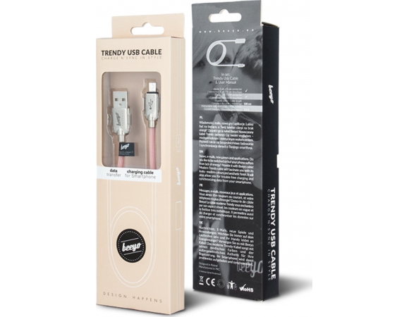 Cable BEEYO Trendy  USB Micro Pink 1,5m