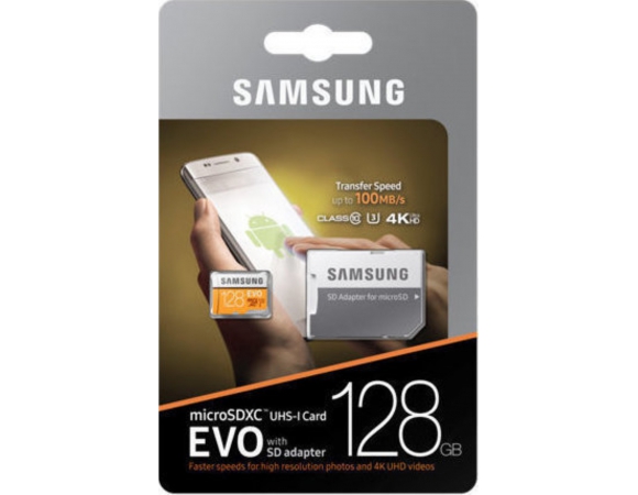 microSDXC Samsung Evo 128GB U3 with Adapter