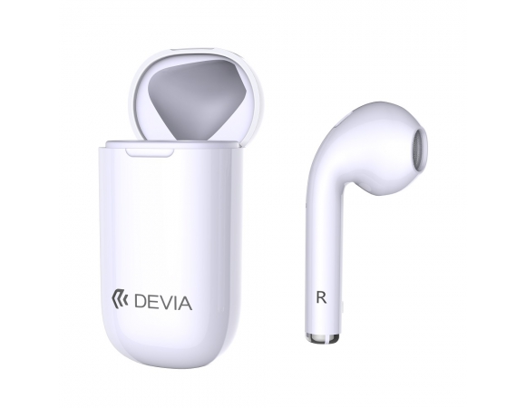 Earphones Devia Bluetooth BT5.0 With Case White