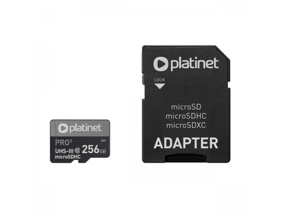 microSDXC PLATINET SECURE DIGITAL + ADAPTER SD 256GB class10 [45094]