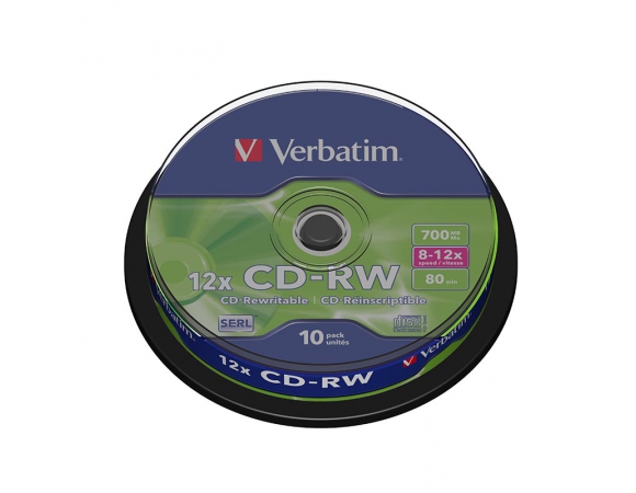 Verbatim 700MB 12x CD-RW CakeBox10