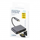 Multimedia Adapter Platinet Type-C to  HDMI 4K & VGA Port