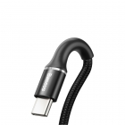 USB Cable Baseus Type-C Halo Braided Black 2Α 2m