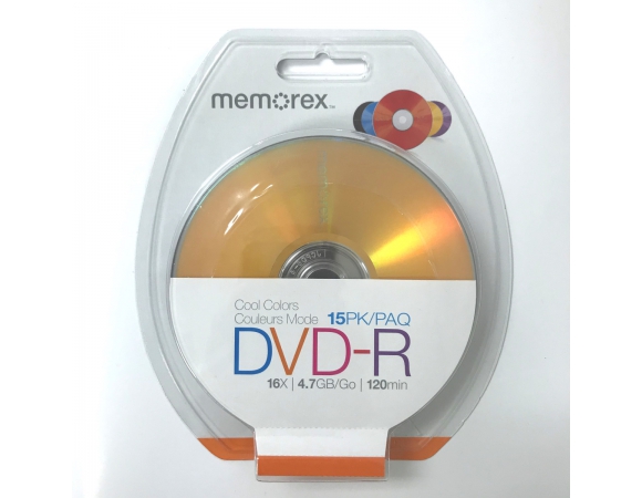 Memorex DVD-R 16X 4,7GB Cool Colors 15PK Blister