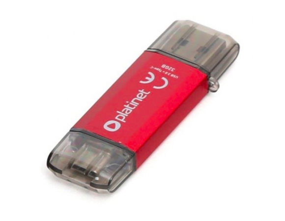 Flash Drive Platinet USB 3.0 + Type-C 32GB Red