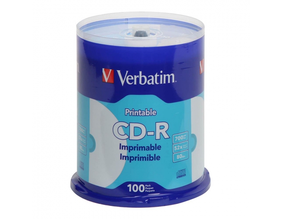 Verbatim CD-R 700MB 52x Printable CakeBox100