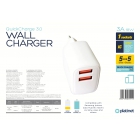 Wall Charger Platinet 2x USB Quick Charge 3.0 18W White