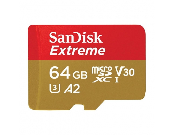 MicroSDXC Sandisk Extreme 64GB 160/60MB/s UHS-I U3 QActiveCam +Adapter