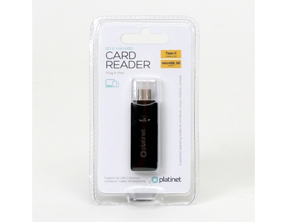 Card Reader Platinet MicroSD/SD Type-C  BLACK