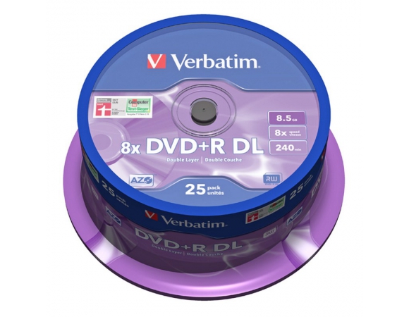 Verbatim +DL 8x 8.5GB CakeBox25
