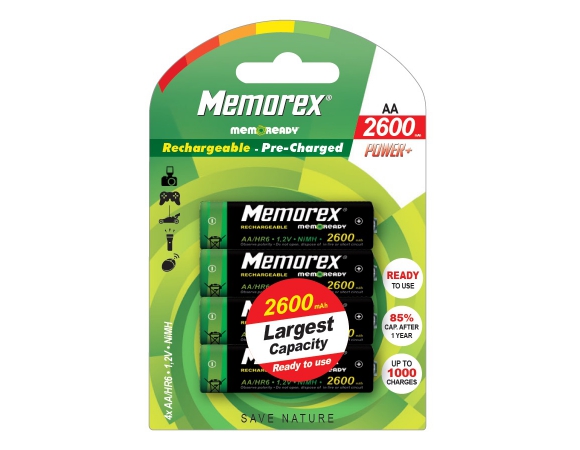 Rechargeable Battery Memorex 2600mAh R6/AA (4 pcs)