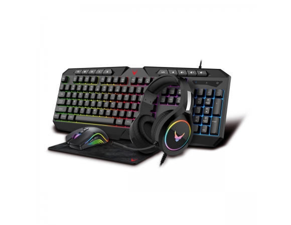 Gaming 4in1 Set Omega Varr Mouse/Mousepad/Headset/Keyboard Rainbow RGB