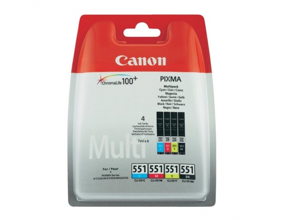 Μελάνι Canon CLI-551 Multipack (C/M/Y/BK) (6509B009)