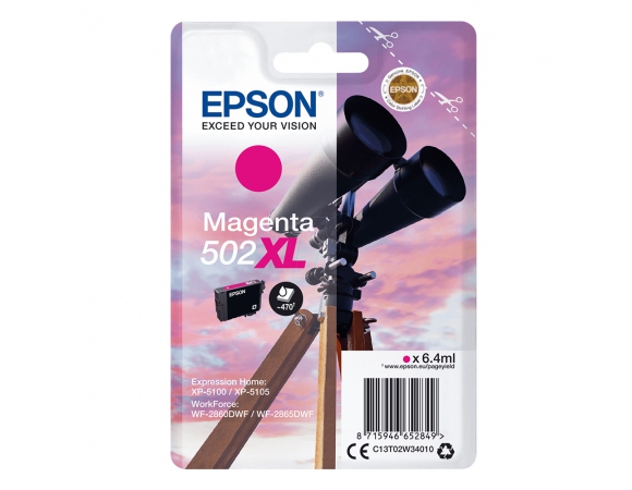 Μελάνι Epson 502XL Magenta (C13T02W34010)