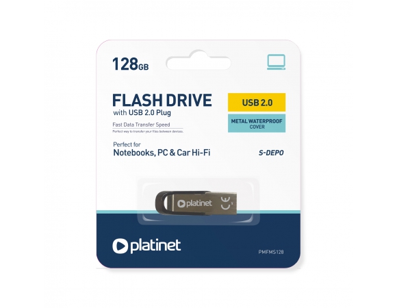 Flash Drive Platinet 128GB S-Depo Metal Waterproof