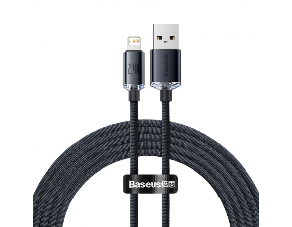 USB Cable Baseus Lightning Crystal Shine 2m 2,4A Black