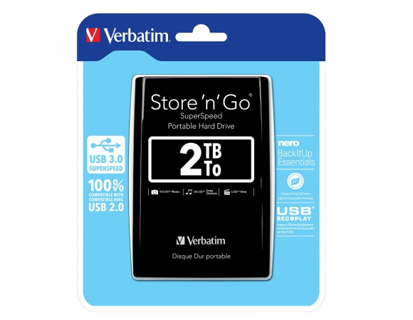 Σκληρός Δίσκος Verbatim 2TB USB 3.0 Black