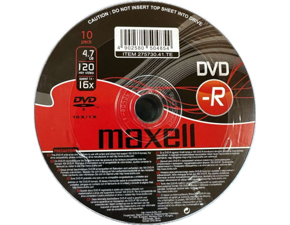 Maxell DVD-R 16x 4,7GB 10 Pack