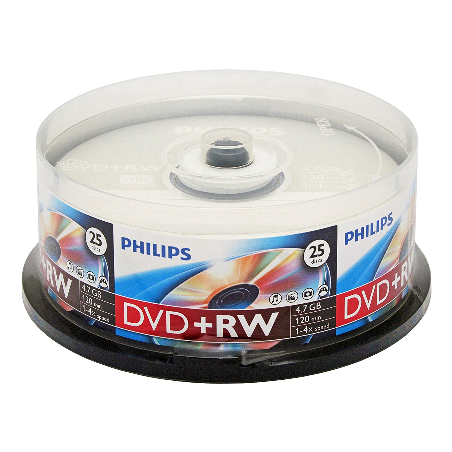 MediaCenter Philips DVD+RW 4,7GB 4X Pack 25